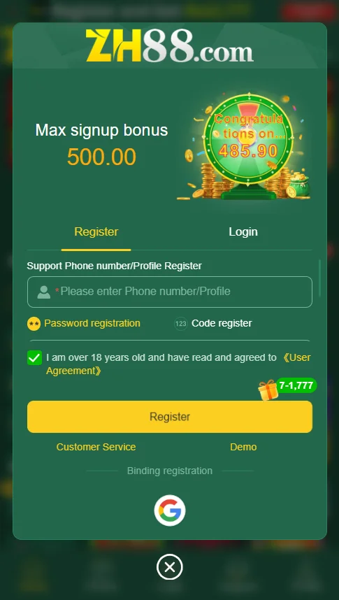 ZH88- Game Register